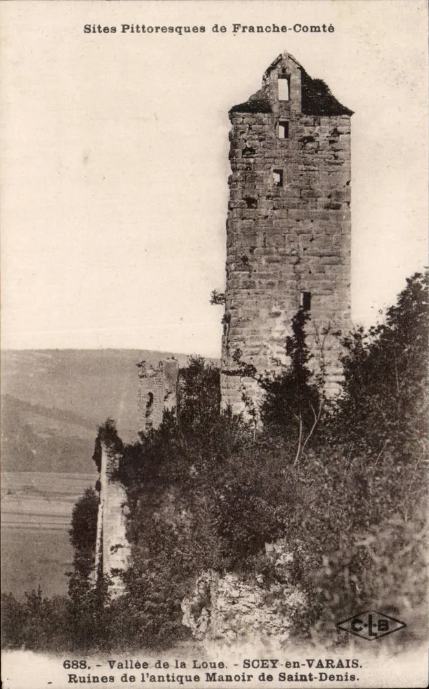 Ruinen des alten Schlosses Saint-Denis — Tal der Loue — SCEY-en-Varais — Pikturische Stätten der Franche-Comté — C.L.S. - Vorderseite