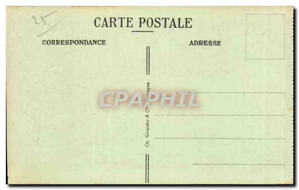 Grenze Frankreich-Schweiz — Bassins du Doubs (französischer Seite) — Hôtel de France — Verlag Girardot & Cie, n°834 - Rückseite