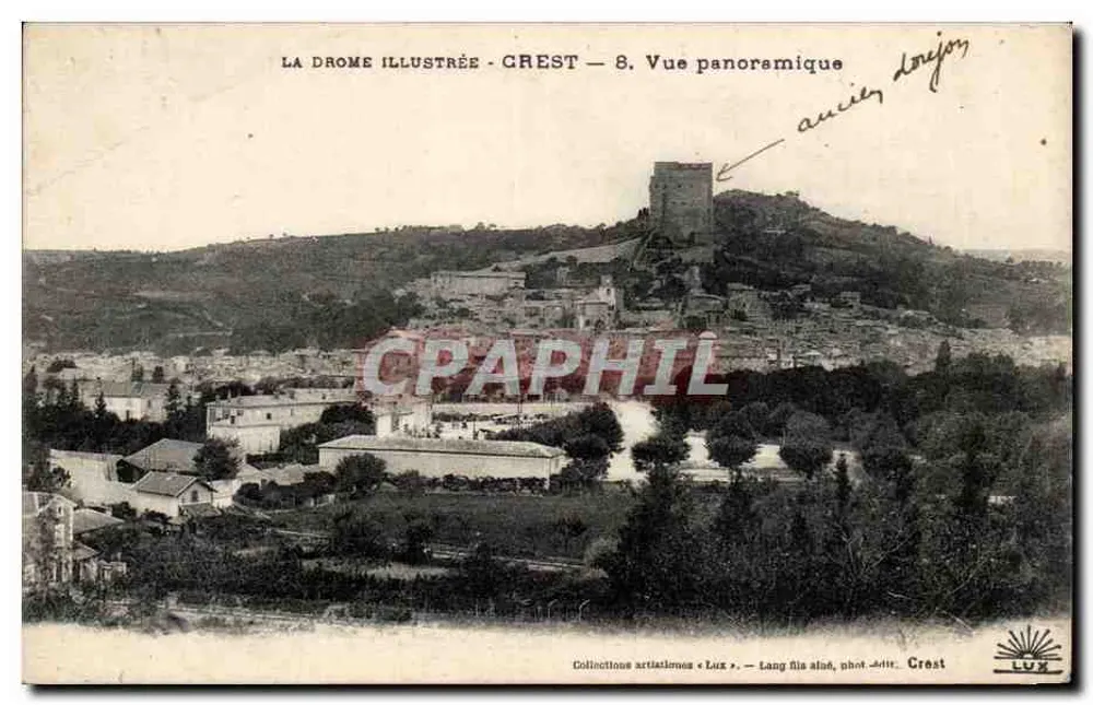 Crest — Vista panorâmica — La Drome Illustrée, n°8, edit. Lux - Frente