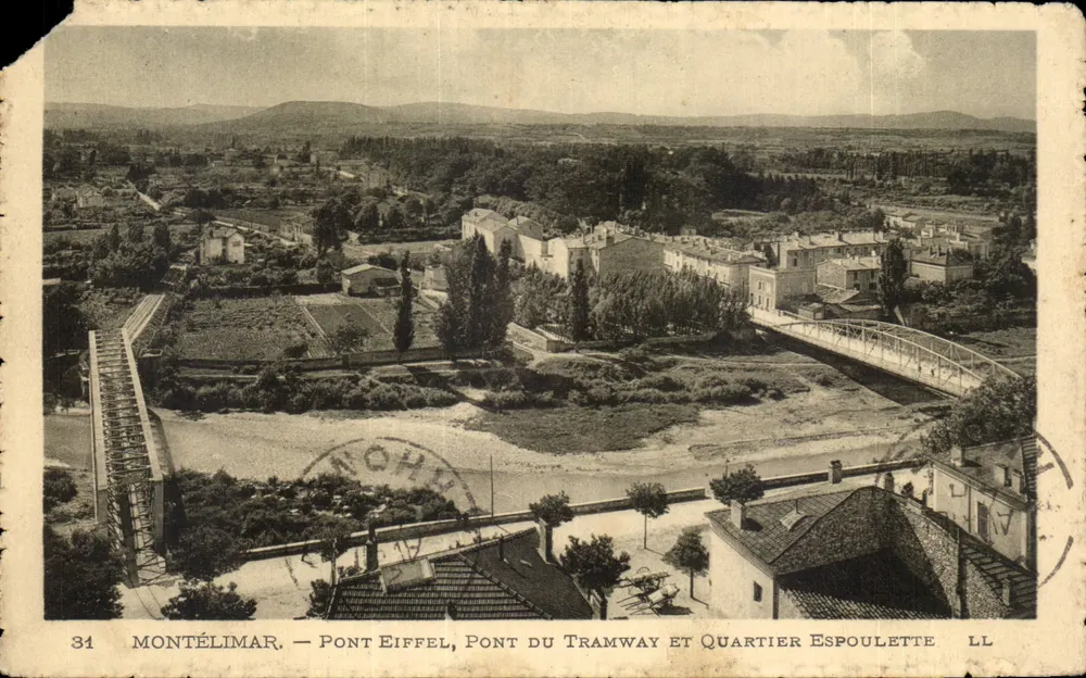 Montélimar — Ponte Eiffel, Ponte do Tramway e Bairro Espoulette — LL - Frente