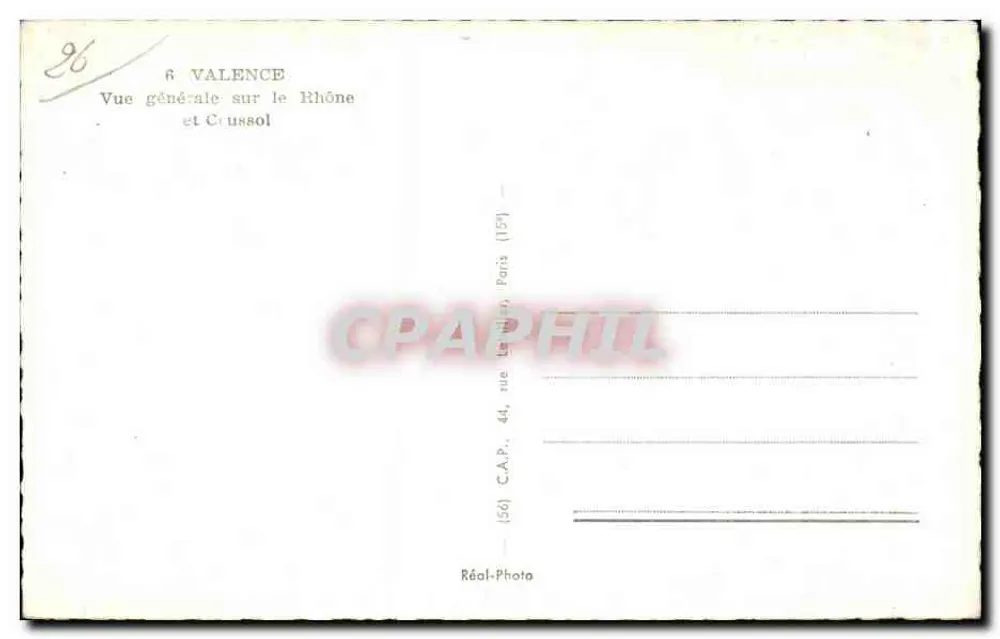 Vista generale sul Rodano e Cuussol — Valence — C.A.P. Parigi - Verso