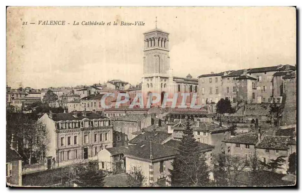 Valence - Die Kathedrale und die Unterstadt — Antike Ansichtskarte n°21 - Vorderseite