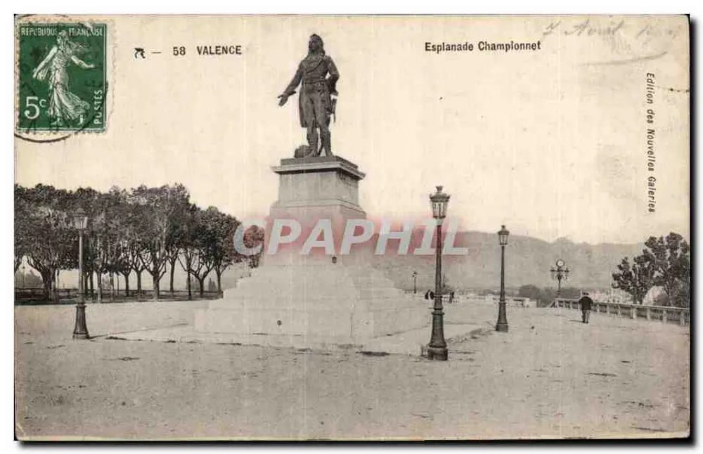 Estátua na Esplanade Championnet — Valence — Edição das Novas Galerias - Frente