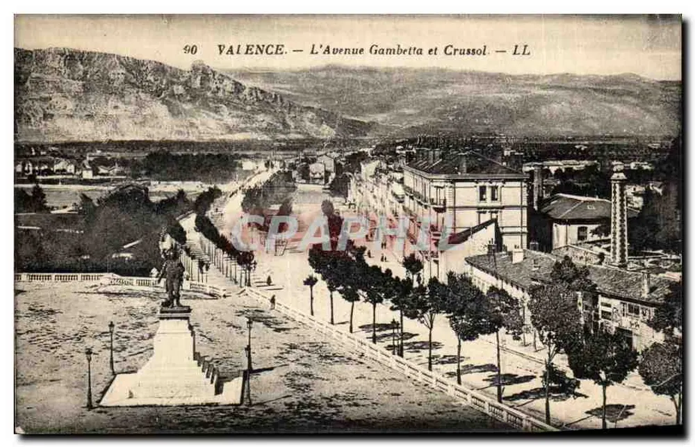 Valence — Avenue Gambetta und Crussol — LL - Vorderseite