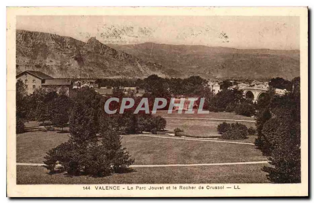 Valence - Ansicht des Parks Jouvet und des Felsens Crussol — LL - Vorderseite