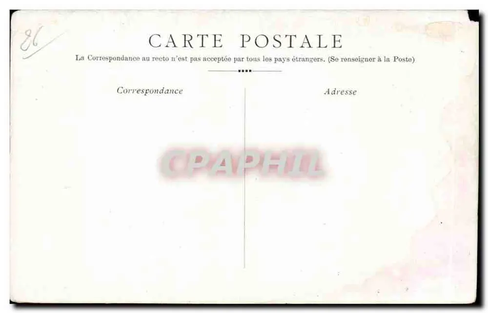 Jovem mulher e homem em traje histórico — cena de outono — J.P. J. CÉAS ET FILS, VALENCE (DRÔME), n°7 - Verso