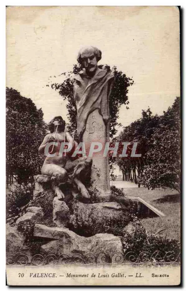 Valence — Monument de Louis Gallet — LL. Sélecta - Frente