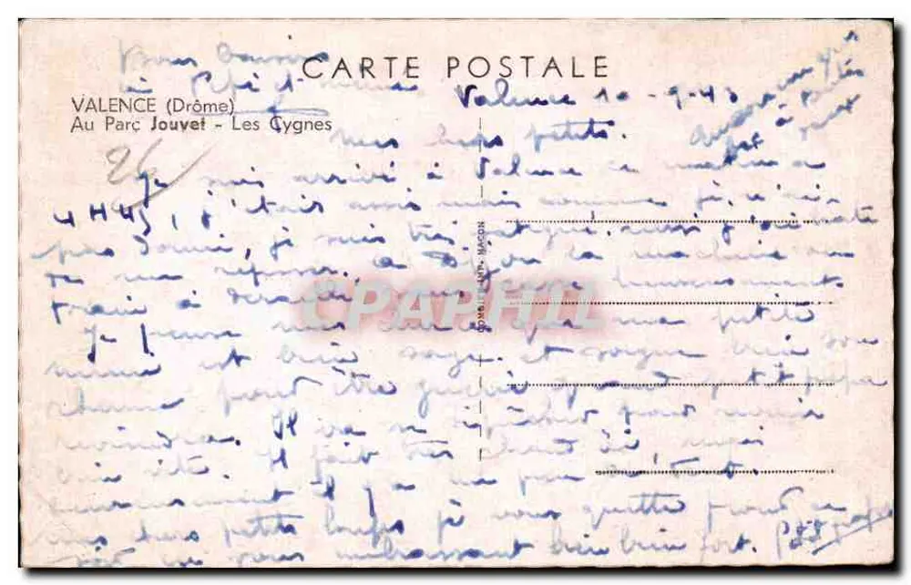 Parc Jouvet — Die Schwäne — Verlag Cim - Rückseite