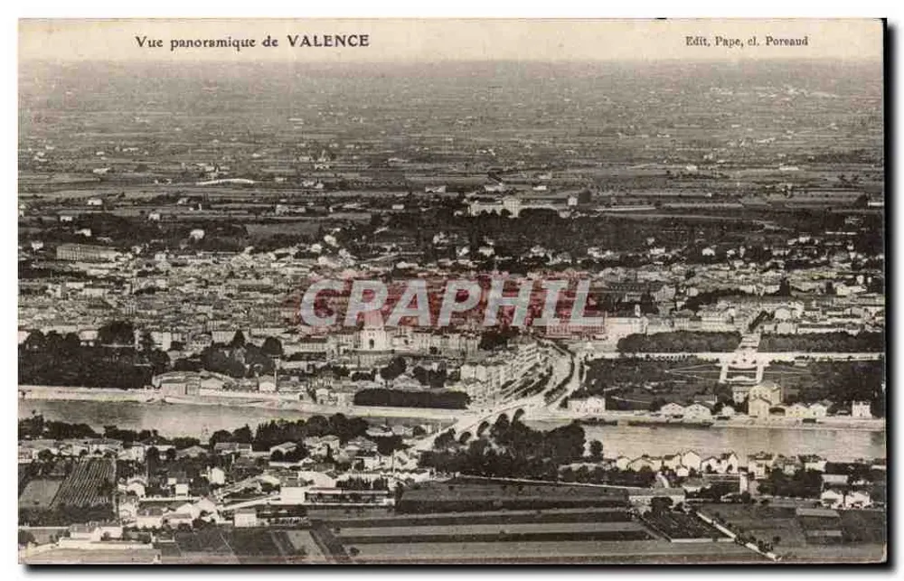 Vista panorâmica de VALENCE — editor Pape, cl. Poreaud - Frente