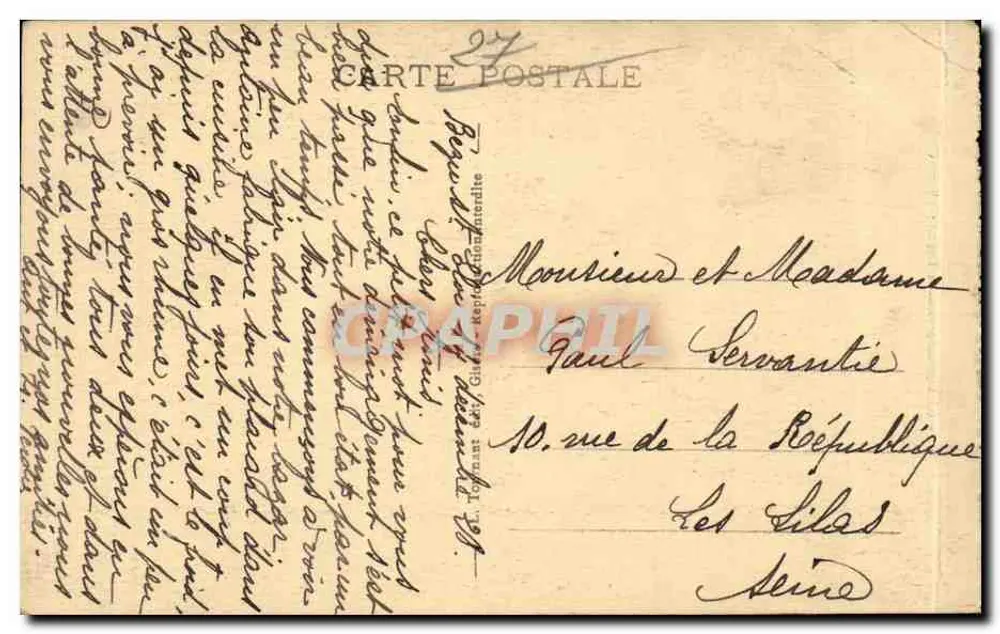 Gisors (Eure) - A Torre de São Tomé — vista da torre medieval em ruínas, editor S.R. (Société de Représentation) n°24 - Verso