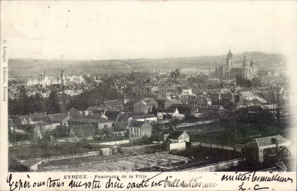 Evreux - Panorama da Cidade — G. Lobigere, Editor, Evreux - Frente