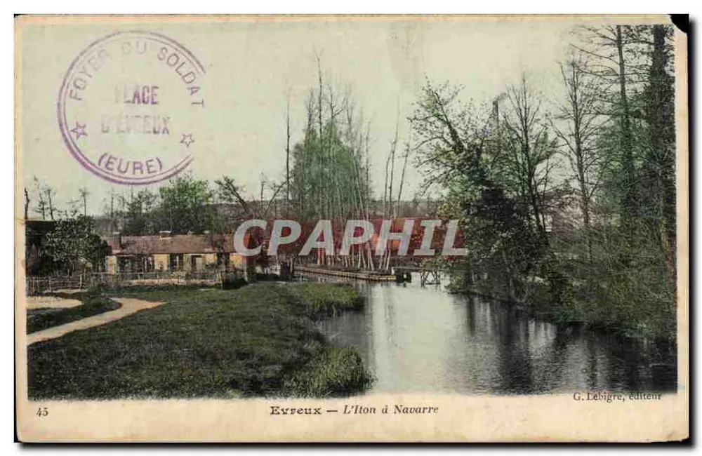 Evreux — O Iton em Navarre — G. Lébigre, editor - Frente
