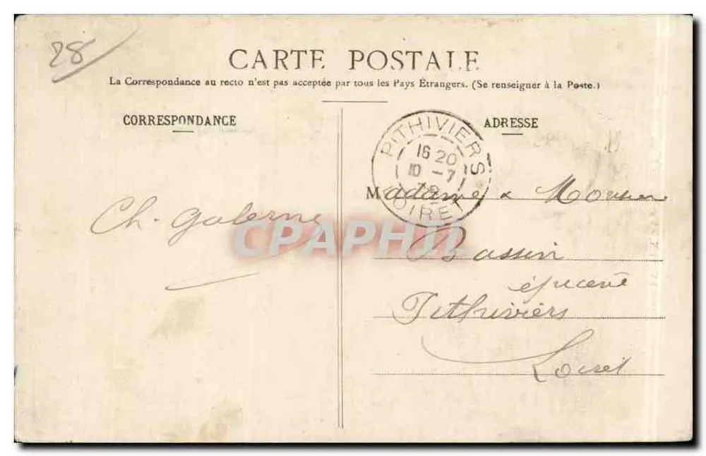 Evreux — Vista sobre o Iton — Editor desconhecido, n°70 - Verso