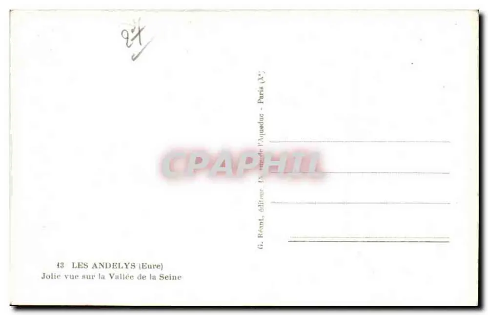 Les Andelys (Eure) — Schönere Ansicht der Seine-Tal — Verlag Résant, Paris - Rückseite