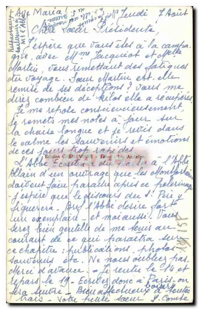 Le Petit Andely — Vista geral — Edição CHENEVERE, Tâbec - Les Andelys - Verso