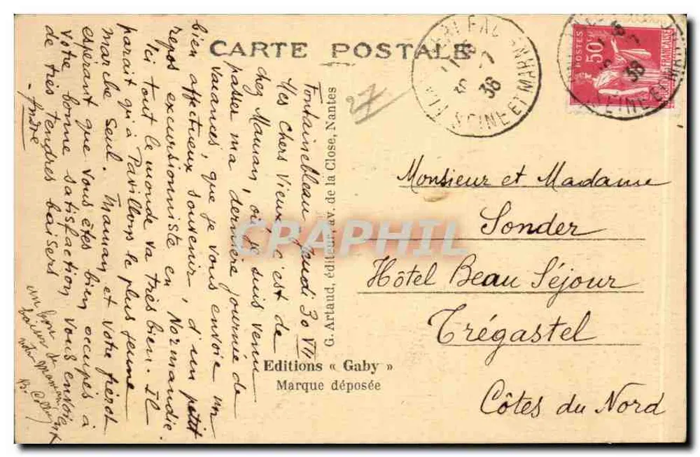 Les Andelys (Eure) — Schloss Gaillard, am Petit Andely, nach einer alten Gravur — Gaby, n°57 - Rückseite