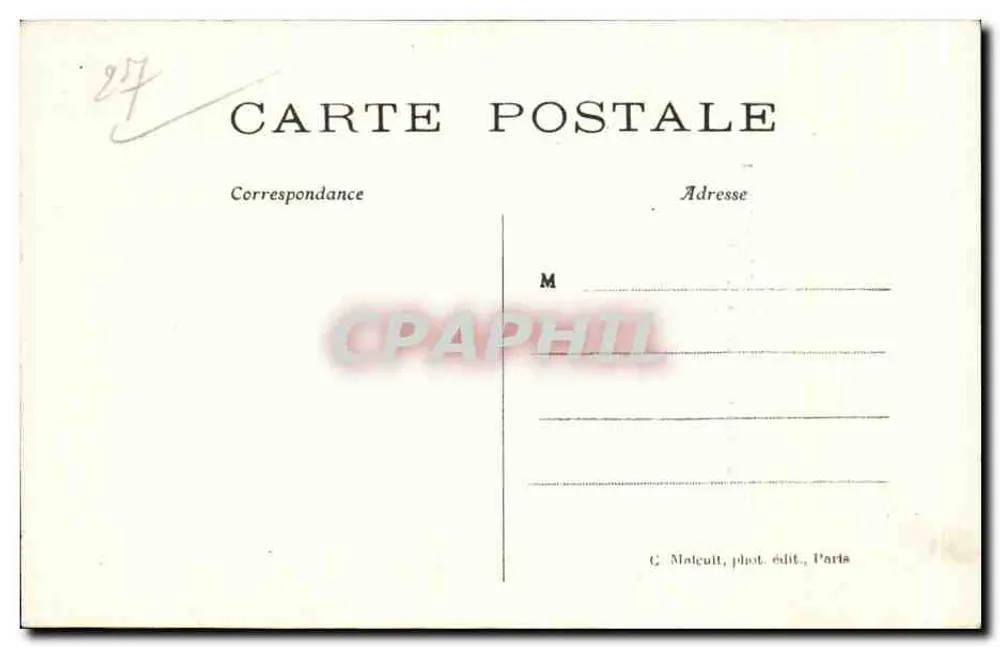 Les Andelys — Château Gaillard, unterirdischer Ausgang abrupt über die Seine — C. M. - Rückseite