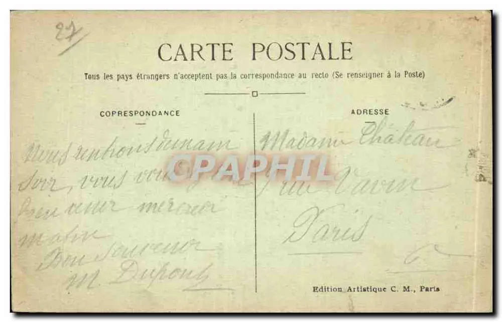 Le Petit Andelais — Château-Gaillard von den Ufern der Seine gesehen — Edition C.M. - Rückseite