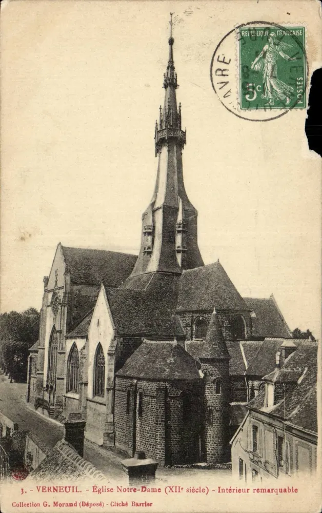 Verneuil — Kirche Notre-Dame (12. Jahrhundert) — bemerkenswerter Innenraum — Sammlung G. Morand, Foto Barrler - Vorderseite