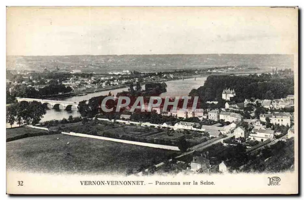 Vernon-Vernonnet — Panorama sobre a Sena — JND Hot. n°32 - Frente