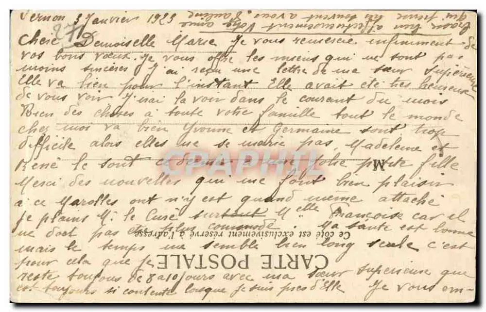 Vernon - Cadeira de Notre-Dame — Fot. A. L., Vernon - Verso