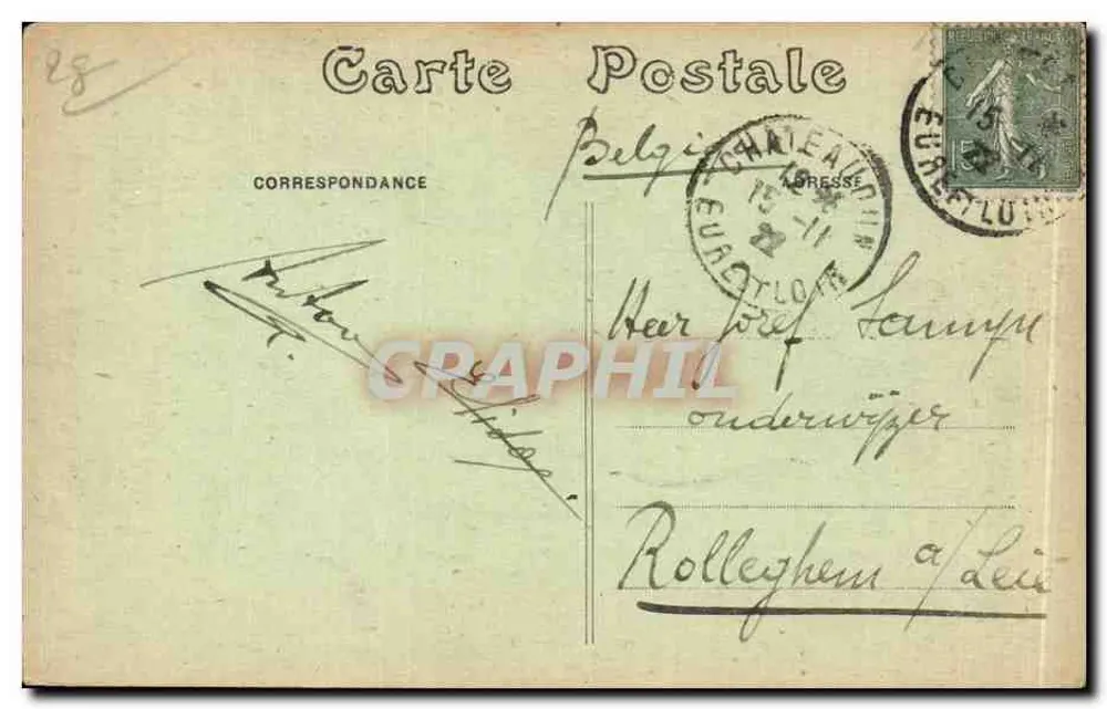 Châteaudun — Denkmal der Verteidigung, von Mercié — Sté Française de Phototypie Châteaudun, Nr. 22 - Rückseite