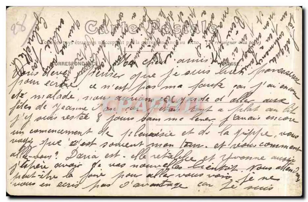 Monumento aos Mortos — estátua de soldado e mulher — imp. Lausédat, Châteaudun - Verso
