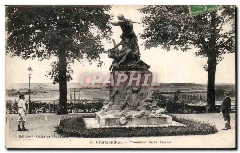 Châteaudun — Monument da Defesa — Edição Galeries Modernes - Frente