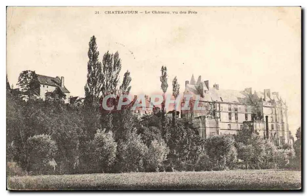 Châteaudun — O Castelo visto dos Prados — editor não identificado, n° 21 - Frente