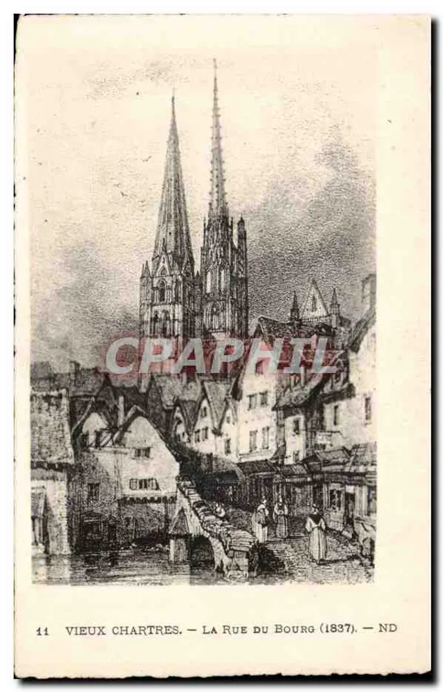 Velho Chartres — A Rue du Bourg (1837) — ND - Frente