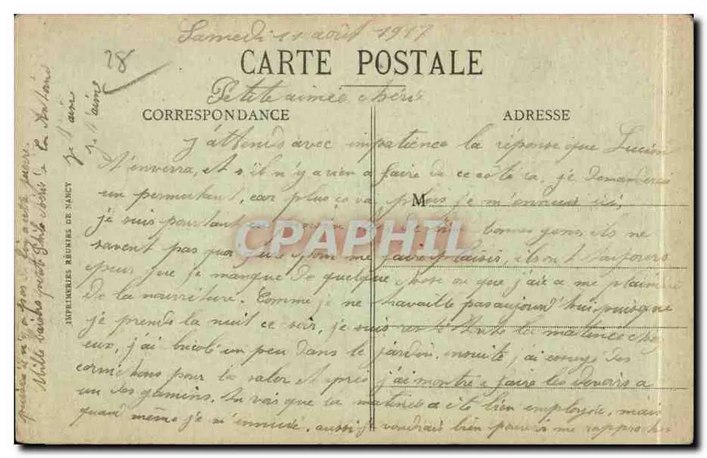 Chartres (E.-et-L.) — Les Grands-Prés, Eisenbahnviadukt in Perspektive — Imprimeries Réunies de Nancy, n° 211 - Rückseite