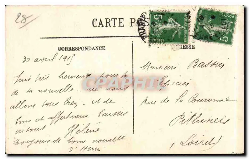 Monumento a Noël Rallay — Chartres — editor Chartres, n°50 - Verso