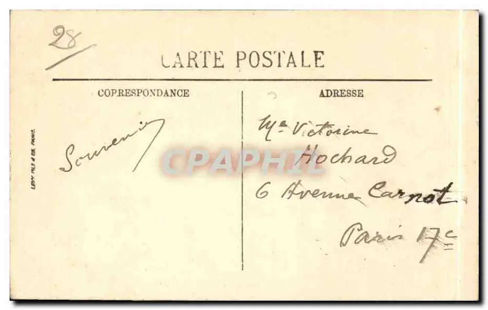 Chartres — Ansicht der Eure vom Pont de la Courtille — Verlag unbekannt, Seriennummer 107 - Rückseite