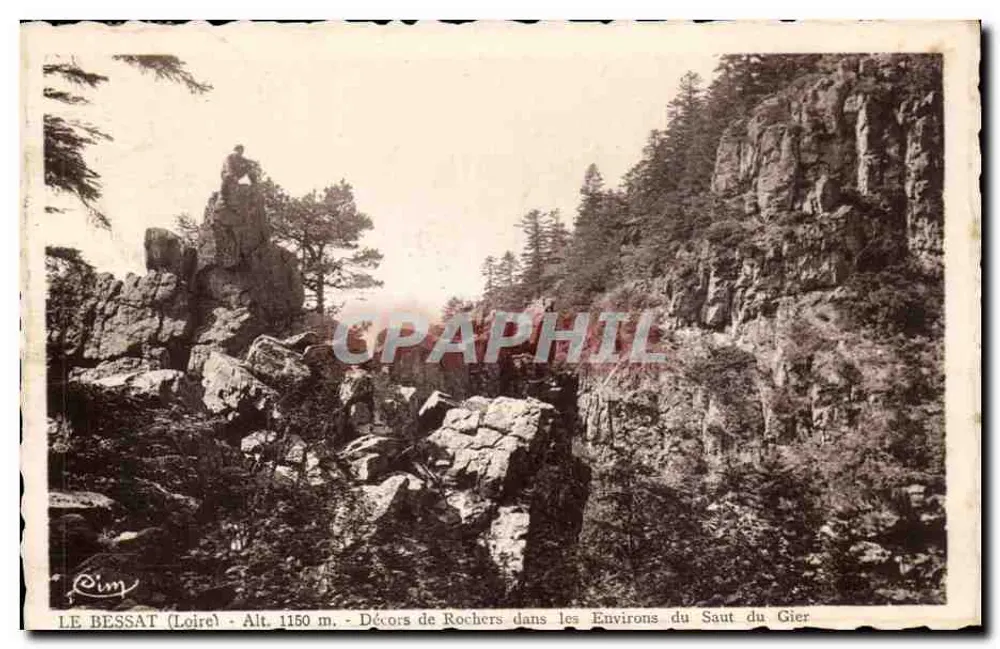 Le Bessat (Loire) - H. 1150 m. - Felslandschaft um den Saut du Gier - Vorderseite