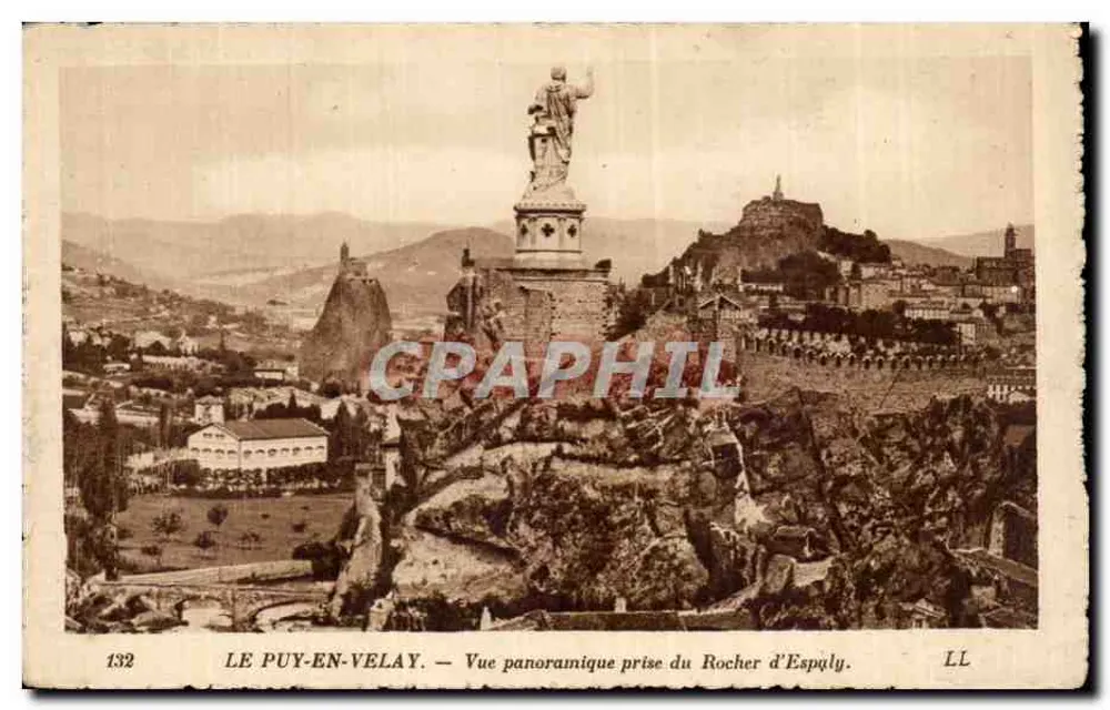 Le Puy-en-Velay — Panoramablick vom Rocher d'Espály — LL, Nr. 132 - Vorderseite