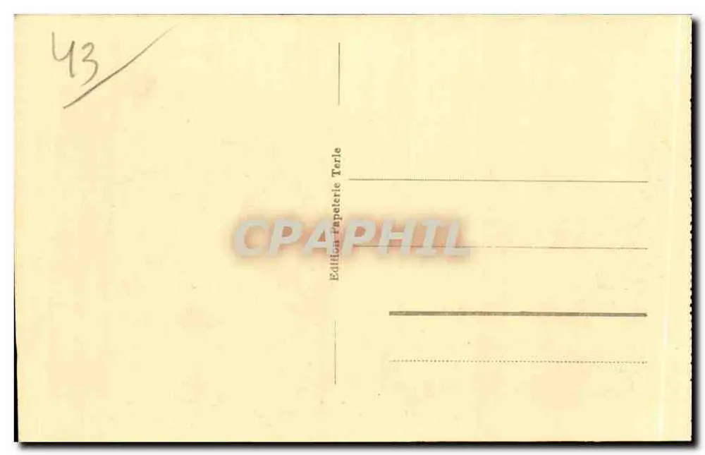 Le Puy - Praça Michelet — vista da fonte e do bairro — Edição Papeterie Terle, n° 25 - Verso