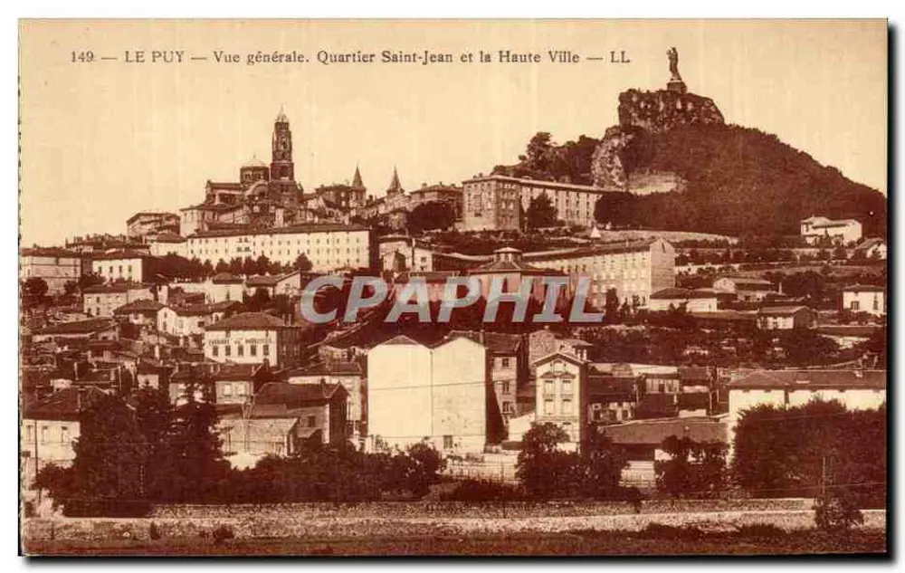 Le Puy — Allgemeiner Blick. Viertel Saint-Jean und die Oberstadt — LL - Vorderseite