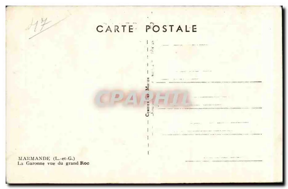 Marmande (L.-et-G.) — Die Garonne vom Grand Roc aus — Cim - Rückseite