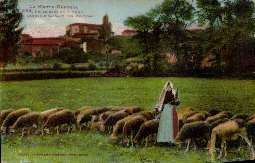 Pilgerreise nach Pibrac — Germaine, die Schafe hütet — Fotografie: Labouche Frères, Toulouse - Vorderseite