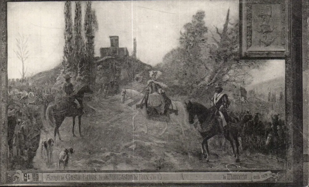 Ankunft von Gaston de Foix — von seinem Sohn Gaston de Foix — A. de Manvezin — gedruckt 1879 - Vorderseite
