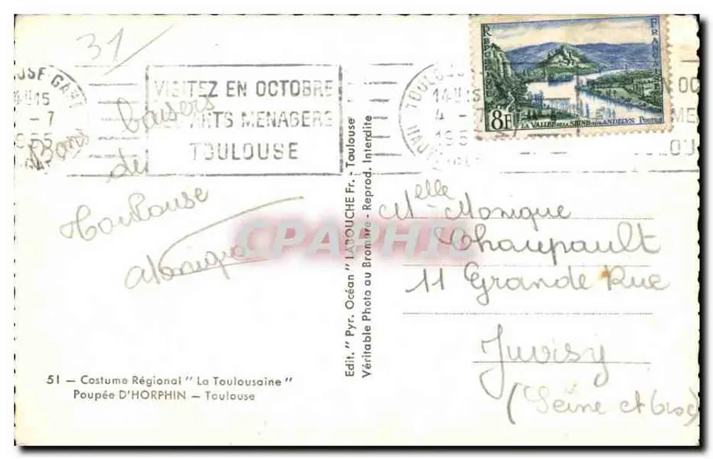 Puppe von HORPHIN — Toulouse — Verlag Lapouche - Rückseite