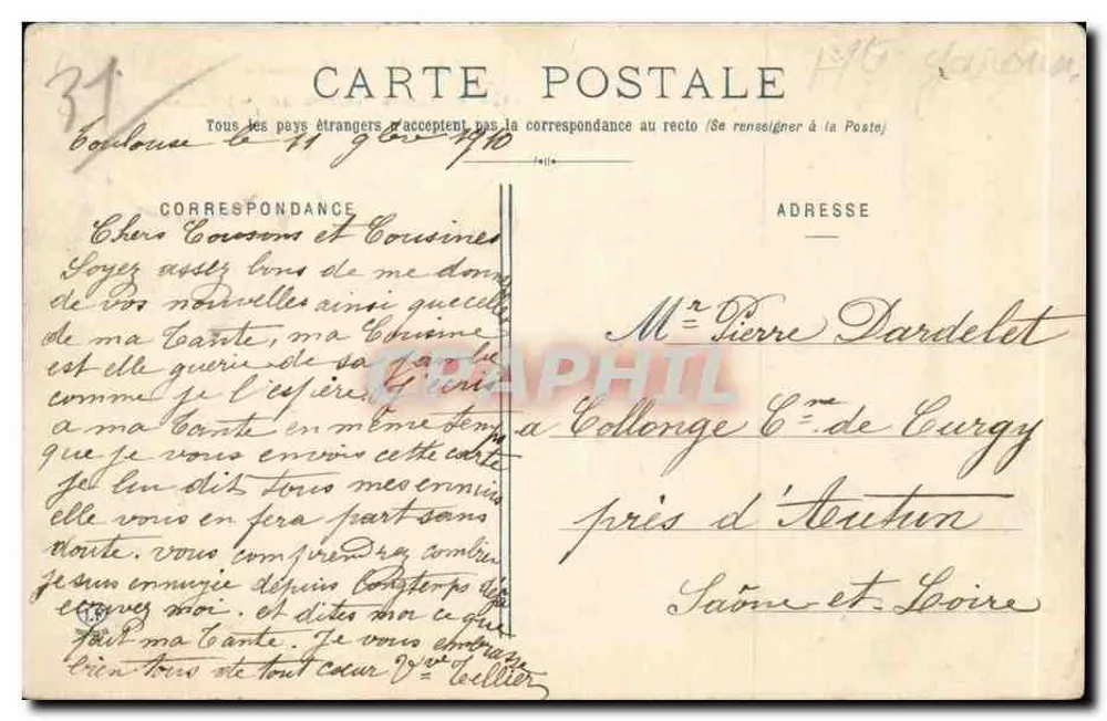 Pibrac — Pilgrimsbestemming — De Kerk — La Haute-Garonne, uitgever Pibrac, n°41 - Achterkant