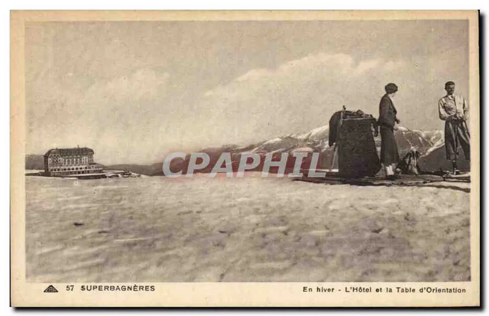 Superbagnères — Im Winter - Das Hotel und die Orientierungstafel — n°57 - Vorderseite