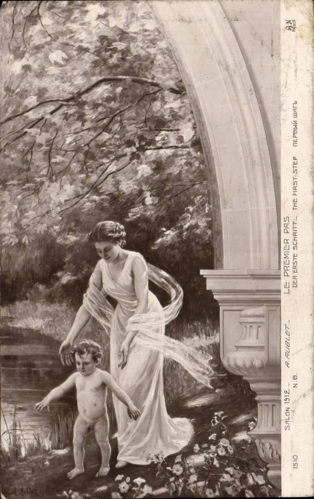 Der erste Schritt — A. Rublet — Salon 1912 — N.B. 1510 - Vorderseite