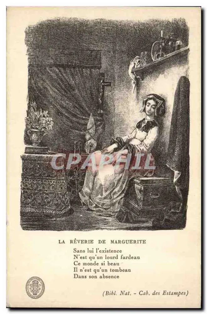Marguerites Traum — gedrucktes Gedicht — Nationalbibliothek, Abteilung für Kupferstiche - Vorderseite