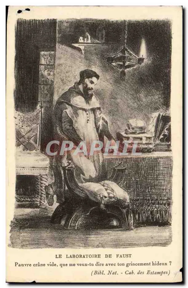 El laboratorio de Faust — grabado de la Biblioteca nacional, Cabinet des Estampes - Anverso