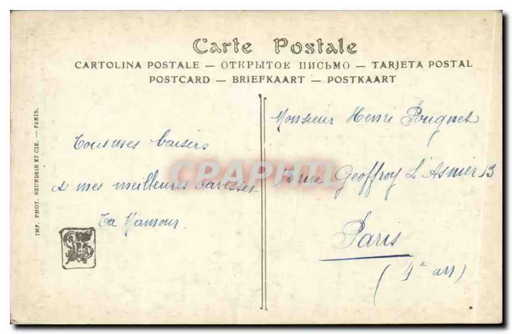 Der erste Kuss — Victor Lecomte — Salons de Paris - Rückseite