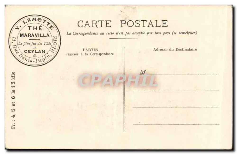 Das kleine Herde — P.C. — V. Lamotte, Thé Maravilla, Blois - Rückseite