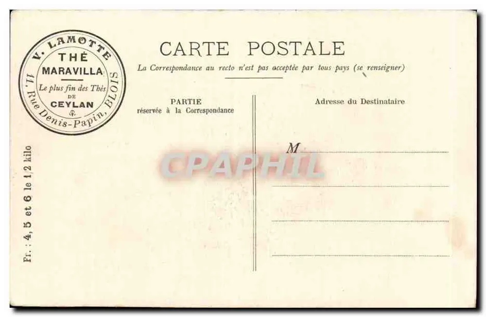 La Barrière — Landschaft mit Kühen und Reiter — V. Lamotte, Blois - Rückseite