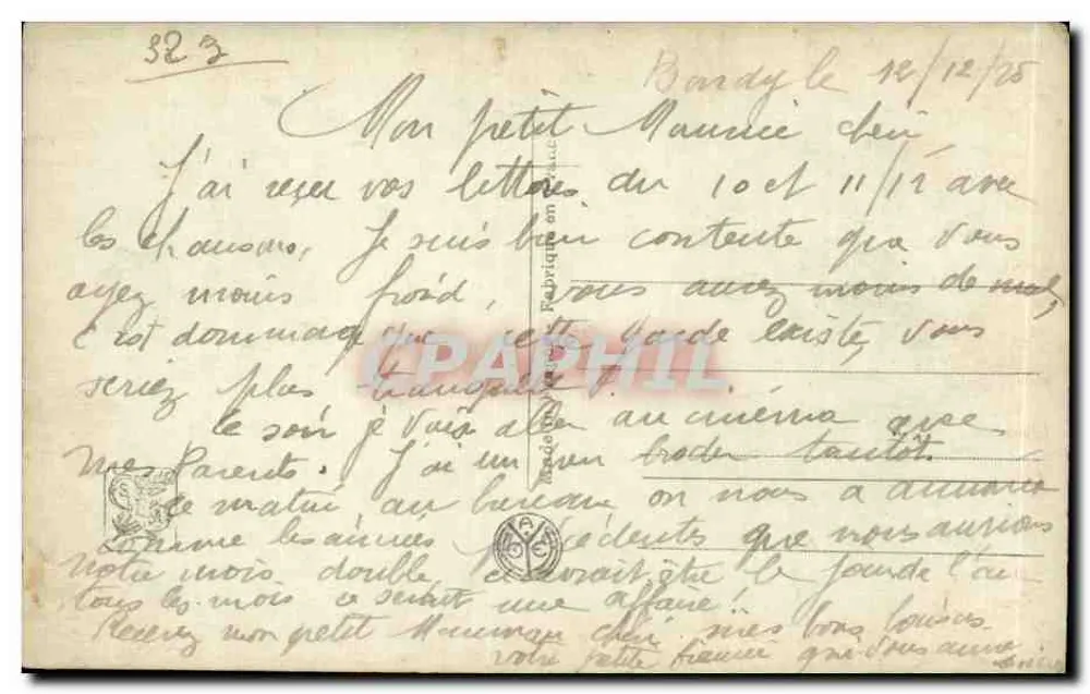Winterlandschaft mit einem Mann am Fluss — G. Maroniez — Paris Salon, n° 5059 - Rückseite
